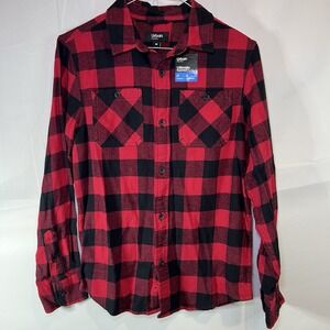 Boy's Urban Pipeline Flannel Shirt Size MediumRed Black Buffalo Plaid Ultra Soft